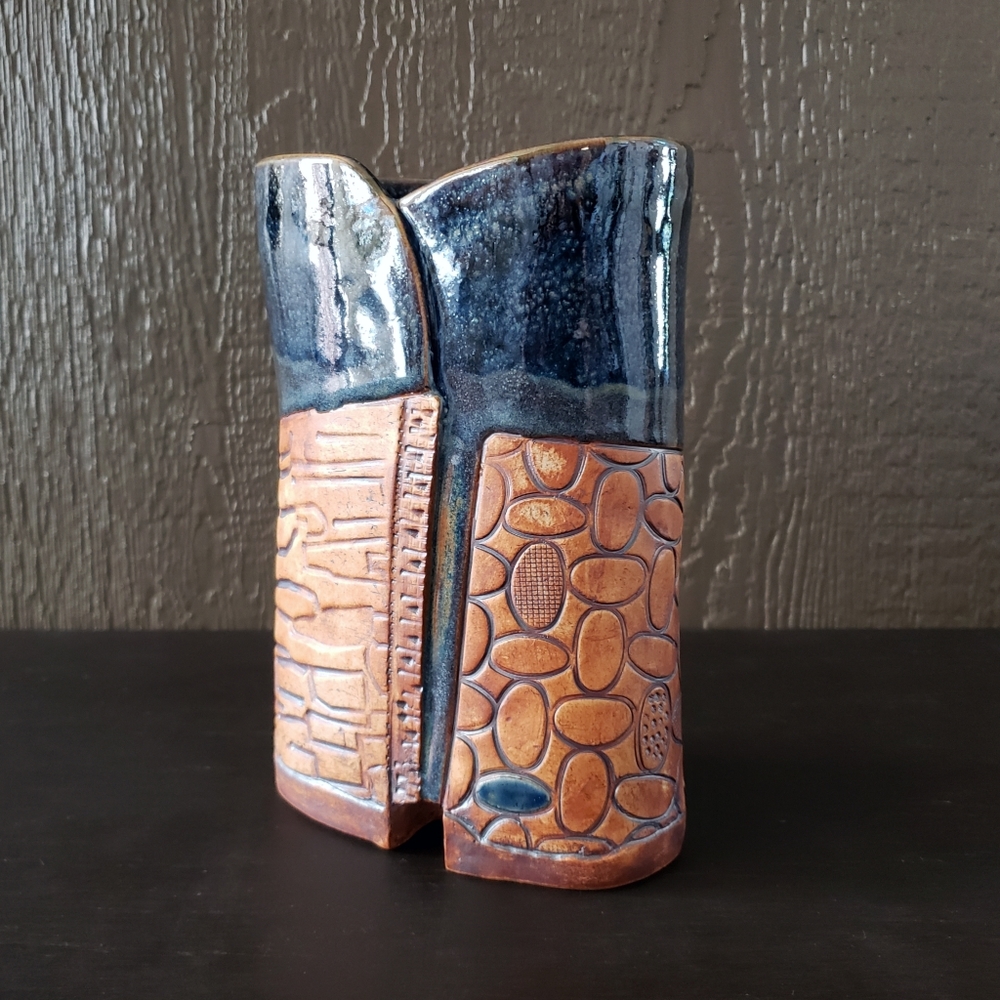 Signed Judy Winard Ceramics Studio Art Pottery OOAK Modernist Ceramic Vase